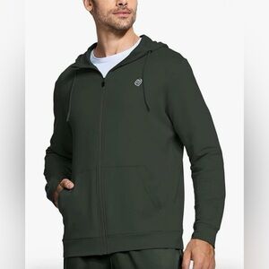 NEW Men’s‎ - Black Zip Up Hoodie, Sweatshirt Fall Plain Soft Long Sleeve Running